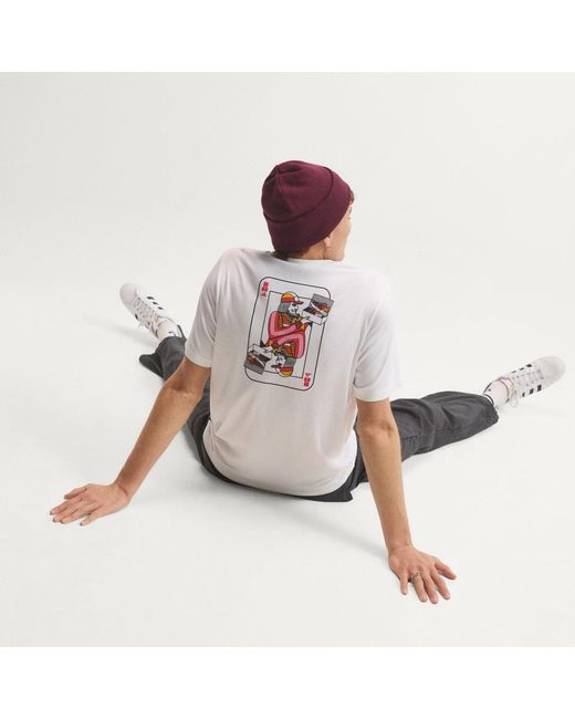 Adidas White Novelty Cards Graphic T-Shirt for men