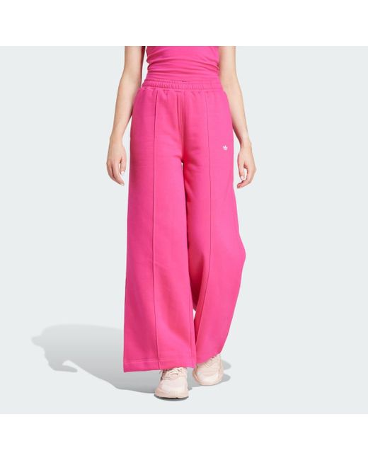 Adidas Essentials Wide Leg Broek in het Pink