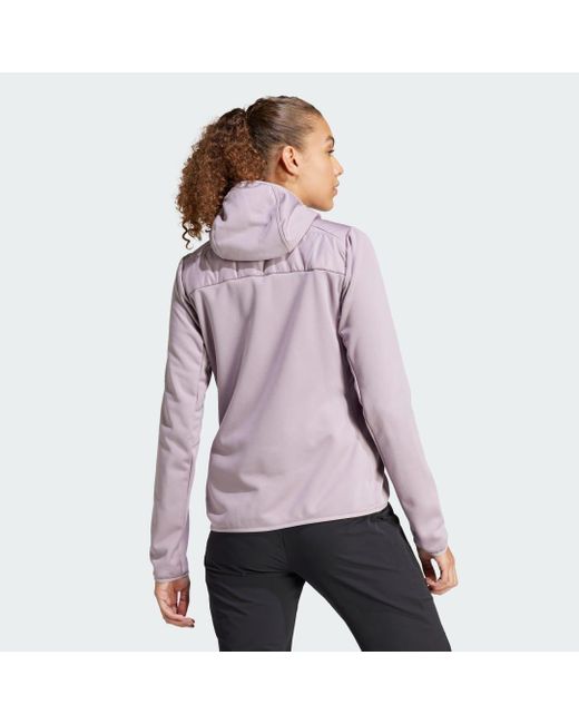 Adidas Purple Terrex Multi Hybrid Insulated Hooded Jacket