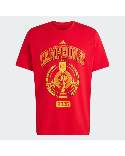 Adidas Red Spain Home Wc26 Winner T-Shirt for men