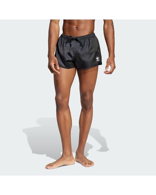 Adidas Blue Adicolor 3-Stripes 2-Inch Swim Shorts for men