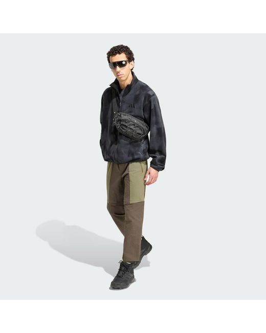 Adidas Black Terrex Multi Climawarm Full Zip Fleece Jacket for men