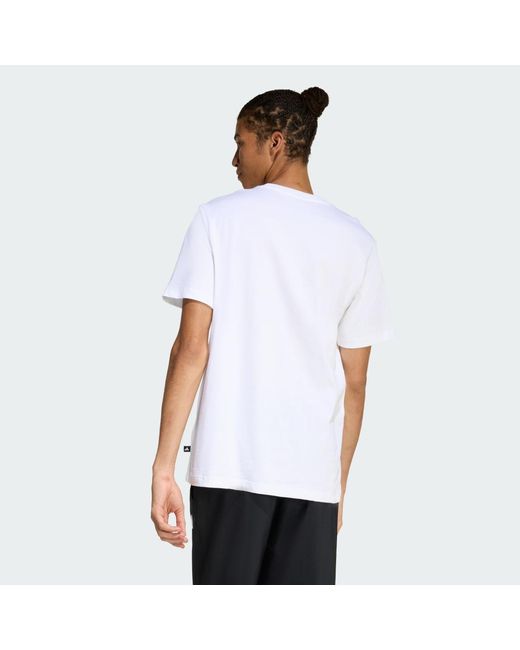 Adidas White Summer Slide Trim Graphic T-Shirt for men