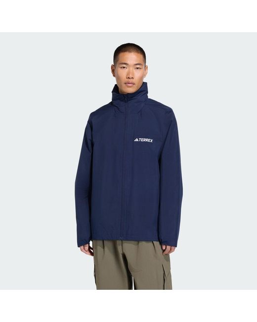 Adidas Blue Multi Essentials 2L Rain Jacket for men