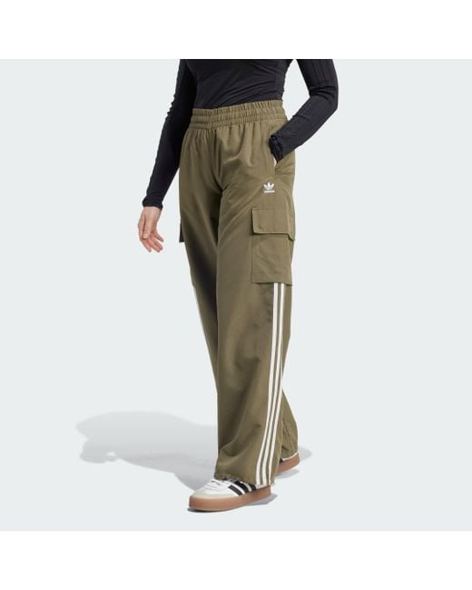 Adidas Green Adicolor 3-Stripes Cargo Tracksuit Bottoms