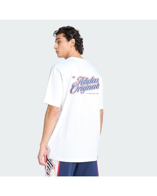 Adidas White Summer League Gfx Varsity T-Shirt for men