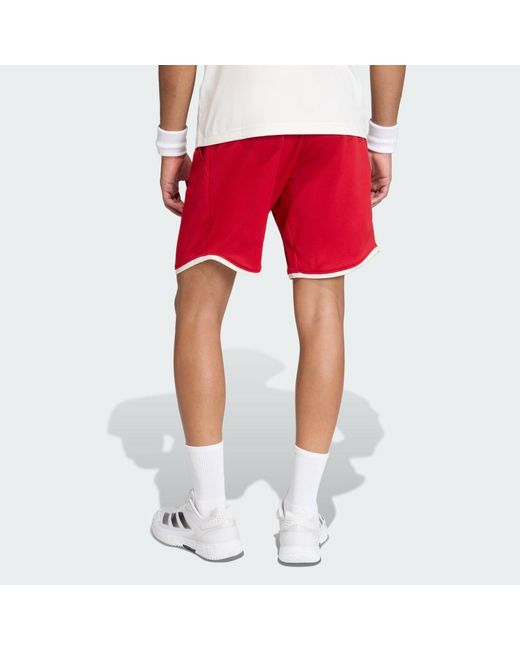 Adidas Red Tennis Classics Shorts for men