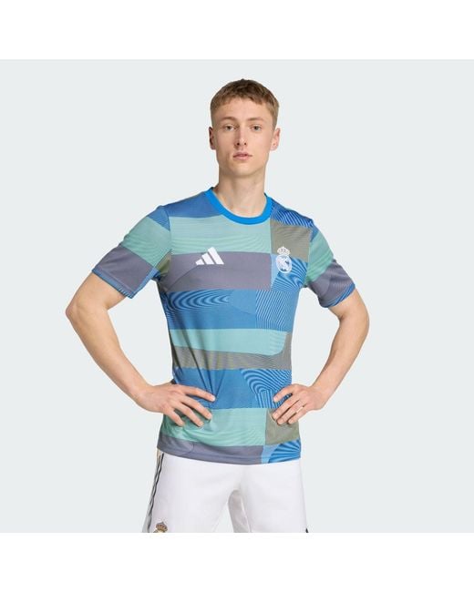 Adidas Blue Football Real Madrid 25/26 Pre-Match Jersey Jp4155 for men