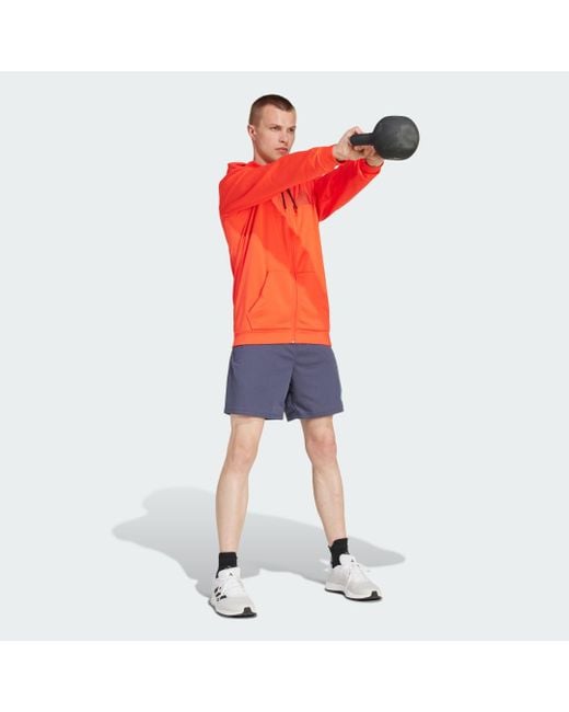Adidas Orange Game And Go Training Full-Zip Hoodie for men