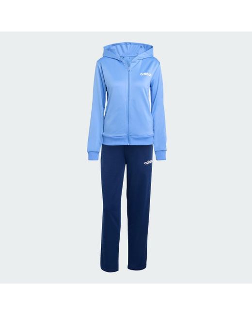 adidas Essentials Linear Track Suit in Blue | Lyst UK