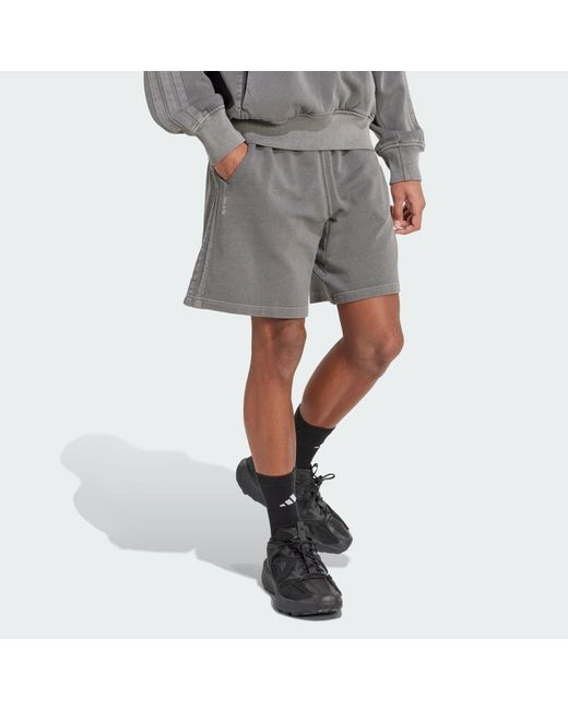 Adidas Gray All Szn French Terry Washed 8 Inch Shorts for men