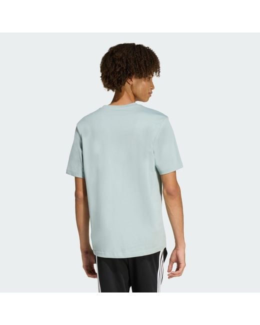 Adidas Blue Summer Slide Trim Graphic T-Shirt for men