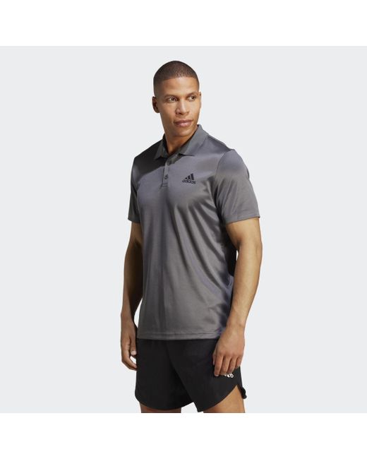 Adidas Designed To Move 3-Stripes Polo Shirt in het Gray voor heren