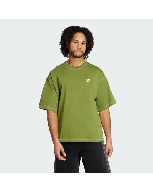 Adidas Green Trefoil Essentials Tee for men
