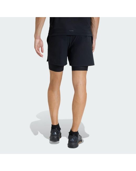 Adidas Black D4T Workout 2In1 Shorts for men