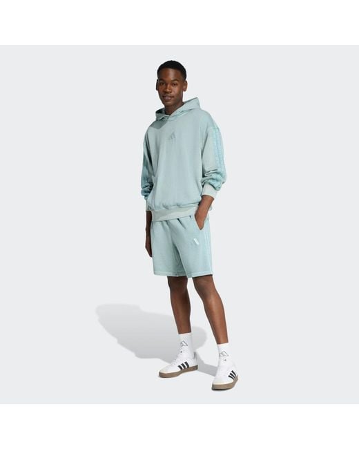 Adidas Blue All Szn French Terry Washed 8 Inch Shorts for men