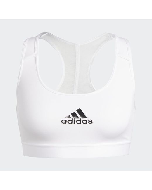 Adidas Powerreact Training Medium-Support Beha in het White