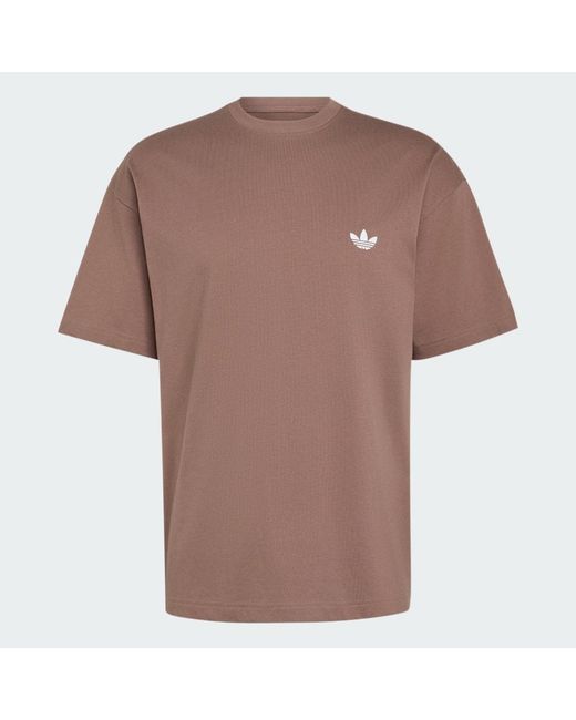 Adidas Brown Trefoil Essentials Spacer Loose T-Shirt for men