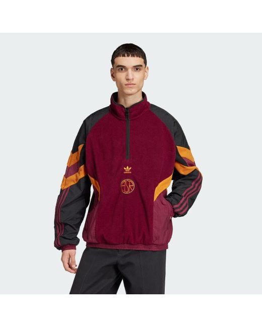 Adidas Red As Roma Originals Polar Fleece Sweatshirt for men
