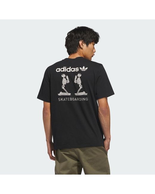 Adidas Black Skateboarding Skeletons T-Shirt