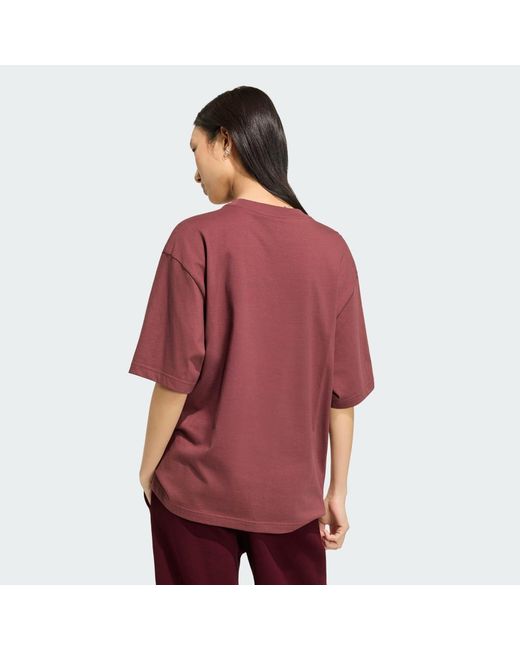 Adidas Red Essentials Boyfriend T-Shirt