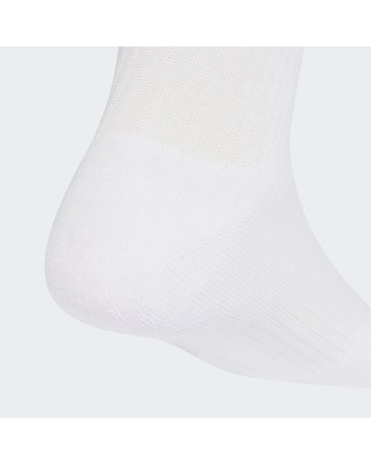 Adidas White 3-Stripes Cushioned Crew Socks 3 Pair Pack