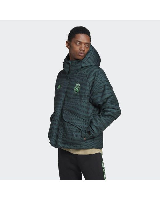 Adidas Green Real Madrid Down Jacket for men