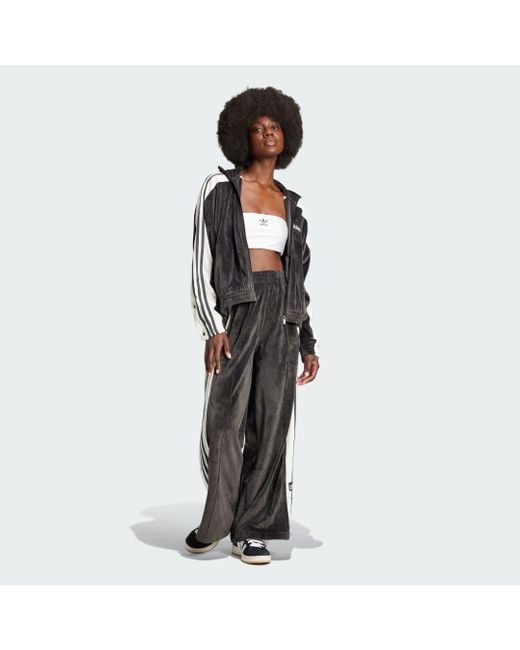 adidas Adibreak Velour Track Top in Black | Lyst UK