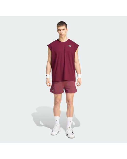 Adidas Red Tennis Climacool+ Oversized Sleeveless T-Shirt for men