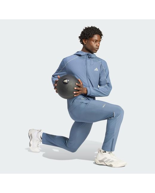 Adidas Blue Tech Apparel Slim Trackpant for men