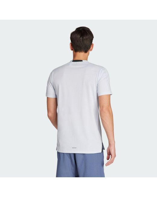 Adidas White Designed For Training Workout T-shirt for men