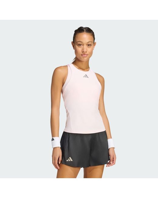 Adidas White Tennis Climacool Y-Tank Top