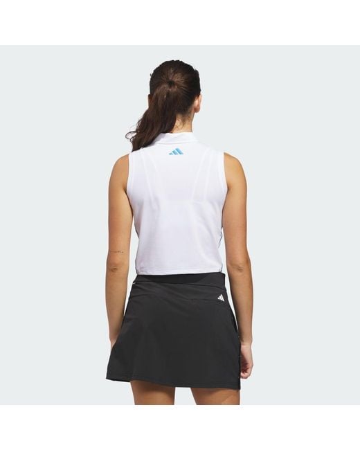 Adidas Blue Beyond The Course Crop Twistknit Polo Shirt