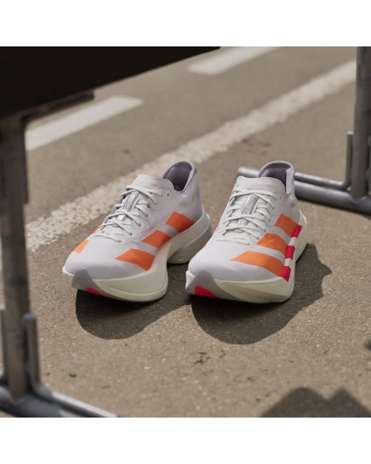 Adidas Pink Adizero Adios Pro 4 Shoes for men