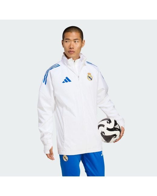 Adidas Blue Real Madrid Tiro 25 Competition All-Weather Jacket for men