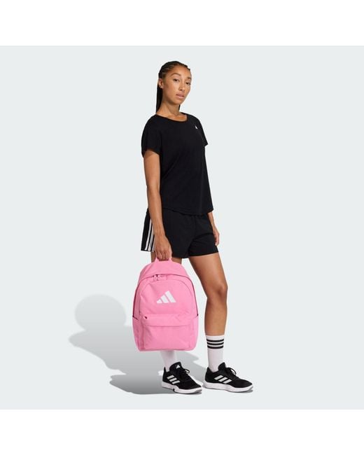 Adidas Pink Classic 3 Bar Logo Backpack
