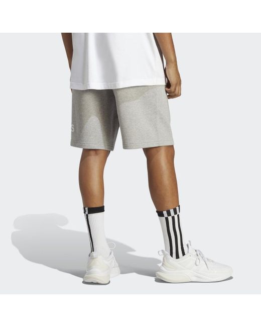 Adidas Gray Essentials Big Logo French Terry Shorts for men
