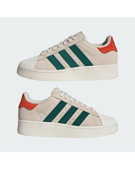 Adidas superstar blue green top