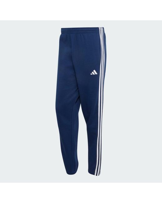 Adidas Blue Essentials 3-Stripes French Terry Tapered Cuffed Joggers for men
