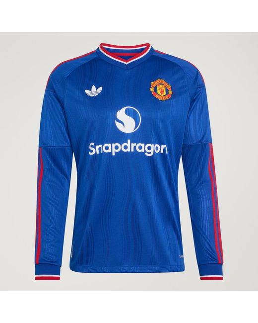 Adidas Blue Manchester United 26/27 Away Authentic Jersey Longsleeve for men