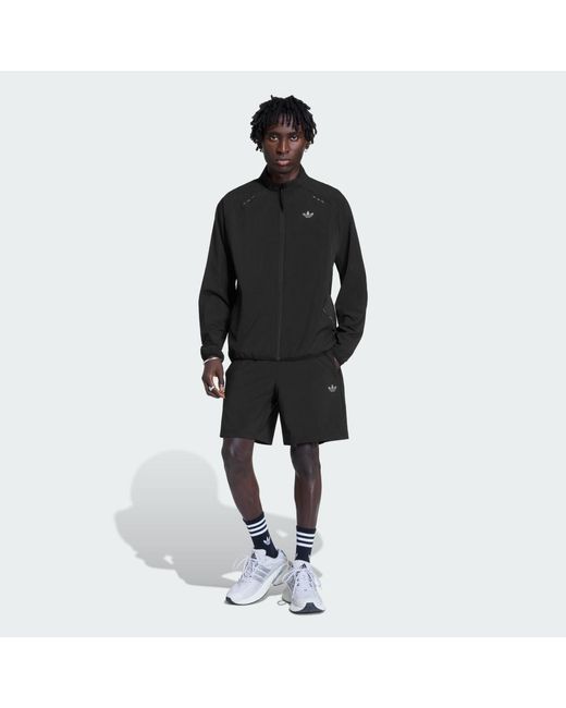Adidas Black Sweatshirt Adidas Tech Trefoil Essentials Fz Hood Track Top for men