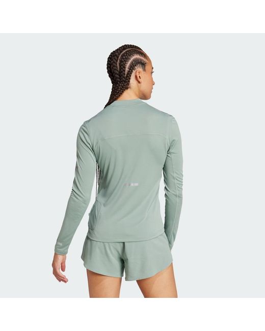 Adidas Green Ultimate Running Reflective Long Sleeve Tee