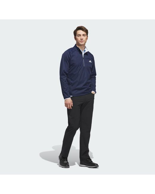 Adidas Blue Ultimate365 Durable Water Repellent Wind Quarter-Zip Sweatshirt for men
