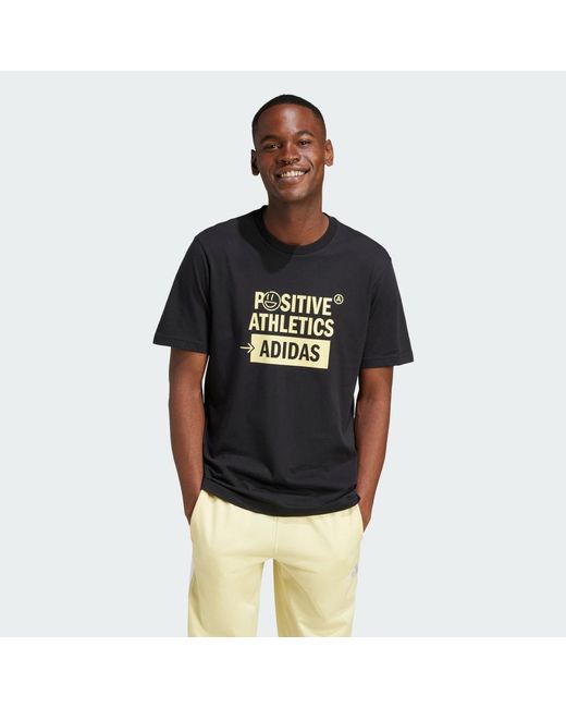 Adidas Blue Lounge Verbiage Graphic Tee for men