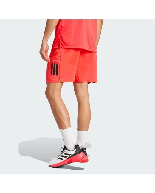 Pantalón Corto Club Tennis Climacool 3 Bandas Adidas de hombre de color Red