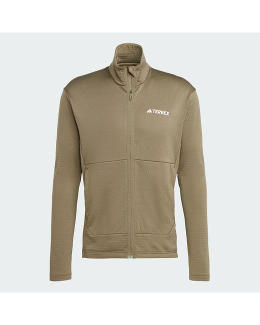 Adidas Green Terrex Multi Light Fleece Full-zip Jacket for men