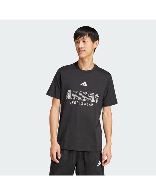 Adidas Black House Of Tiro Linear Graphic T-Shirt for men