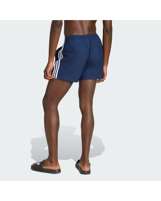 Adidas Blue 3 Stripes Swimshorts for men