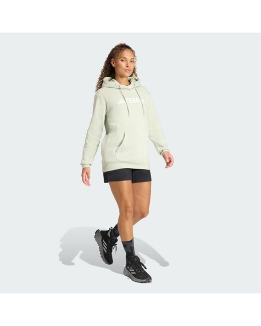 Adidas Green Terrex Multi Large Logo Hoodie