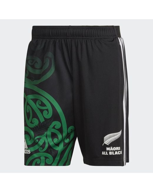Adidas Green Maori All Blacks Rugby Gym Shorts for men